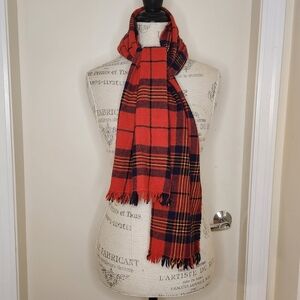 Vintage plaid tartan wool scarf